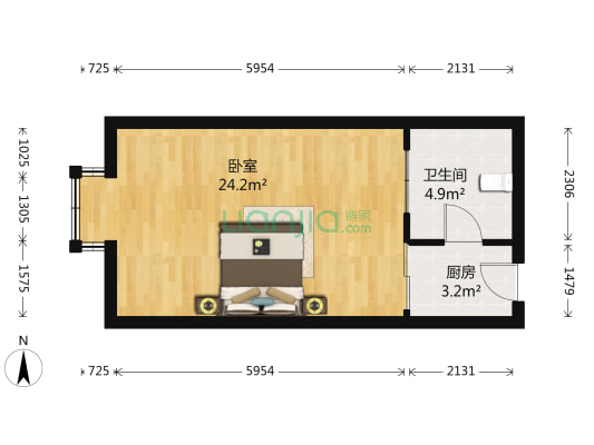 上海公馆 1室0厅1卫 45平方