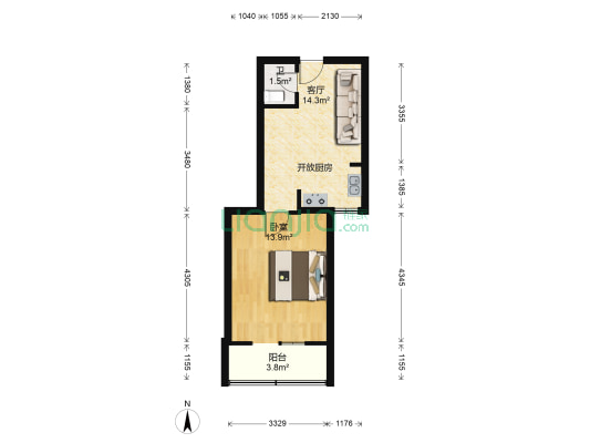 团结湖北二条 1室1厅1卫 42平方