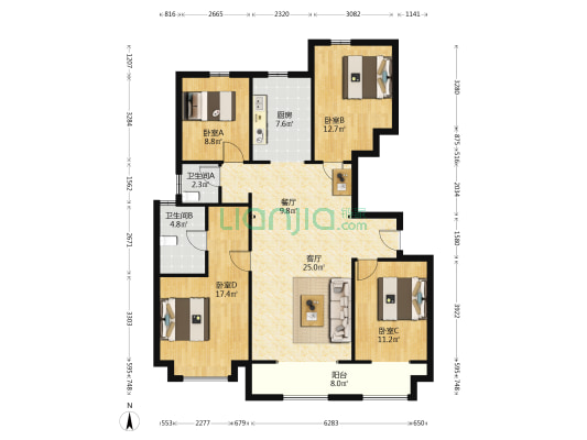 当代著MOMA三期 4室2厅2卫 145平方