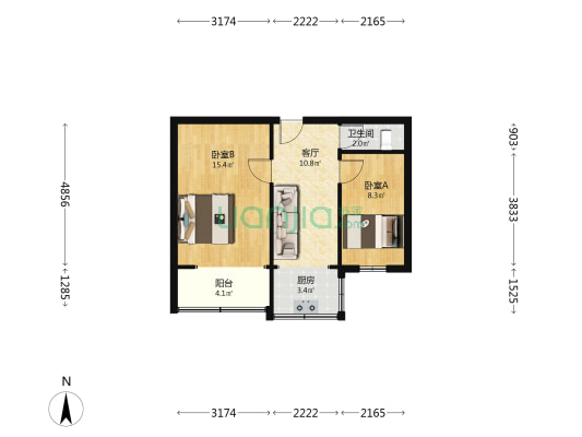 西五路67号 2室1厅1卫 46平方