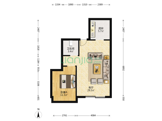世茂望德 1室1厅1卫 122平方