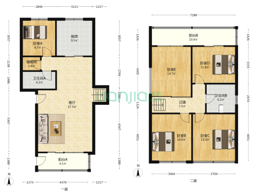 长江路二段12号 5室1厅2卫 162平方