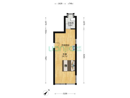 东方科技园 1室0厅1卫 33平方
