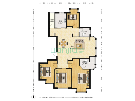 滨海嘉苑 4室1厅2卫 141平方