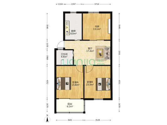 四平路65号 3室1厅1卫 97平方