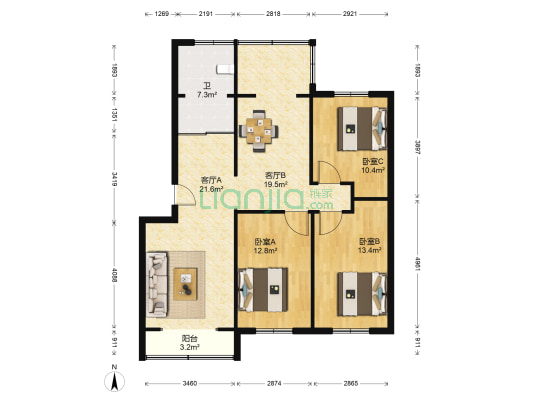 文萃路休养所 3室2厅1卫 100平方