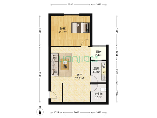 双塔片区的房子，高楼层，采光好，房本满五唯一-户型图