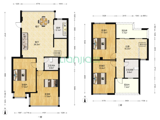 摩卡小城 4室1厅2卫 147平方