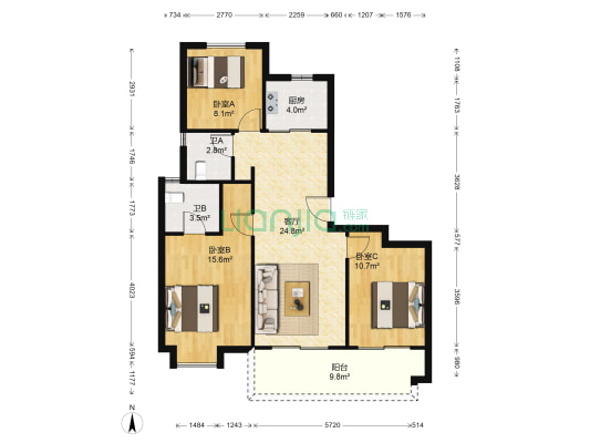 祥源玖悦湾 3室1厅2卫 108平方