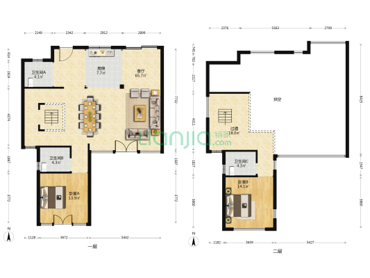 上海桃花源(金宇园) 2室1厅3卫 596平方