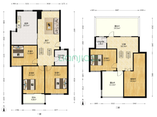 风顺里 4室1厅2卫 117平方