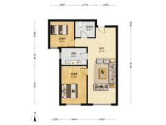 南向大两居室，格局方正，业主诚意出售-涿州高铁新干线户型图