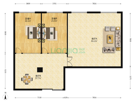 天府汇城商务楼 2室2厅0卫 234平方