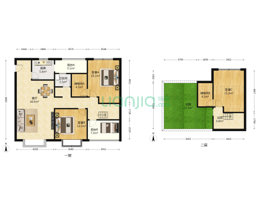 城南春天 3室1厅1卫 135平方
