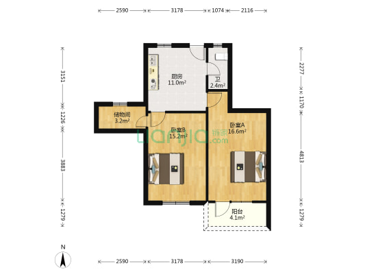 殷行路315号 2室0厅1卫 64平方