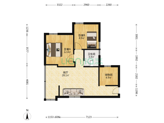 济虹新村 2室1厅1卫 68平方