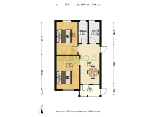 化工新村八区 2室1厅1卫 65平方