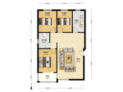 联合小区7号院南北通透大三居，随时看房。-涿州联合七号院户型图