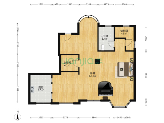 南山董事绘 1室0厅1卫 288平方