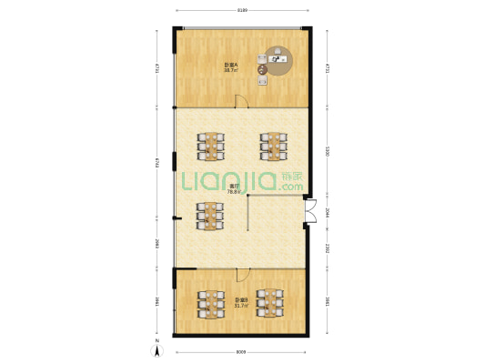 财富广场 2室1厅0卫 102平方