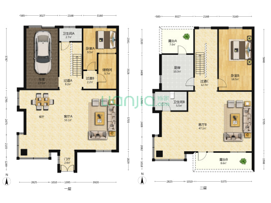 三美立.锦绣园 2室2厅2卫 312平方