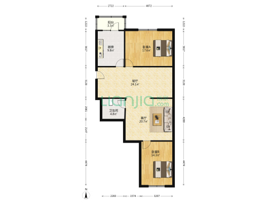 教育学院家属楼 2室2厅1卫 129平方