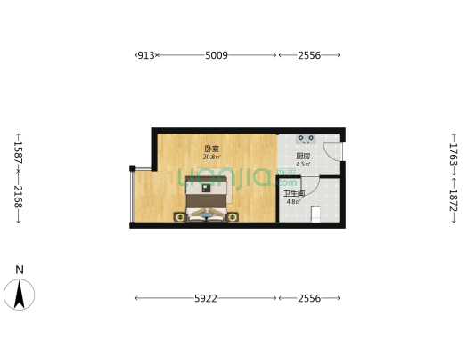 徐汇商务大厦 1室0厅1卫 46平方
