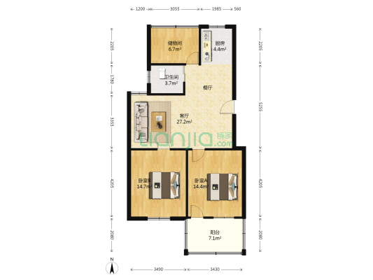 黄海东路6号 2室1厅1卫 89平方