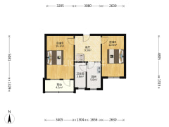 建设路集体供暖两居室总价低40万-涿州煤田总局173队家属楼户型图