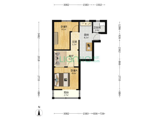 大统路933弄 2室1厅1卫 47平方
