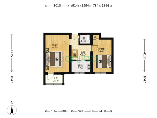 后马厂胡同 2室1厅1卫 50平方