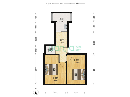衡器小区 2室1厅1卫 57平方