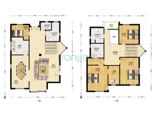 牡丹园(徐汇) 4室2厅4卫 247平方