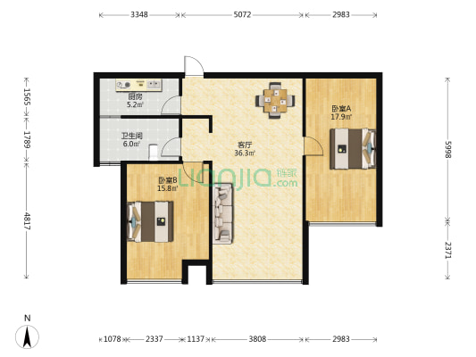 泰山新村 2室1厅1卫 91平方