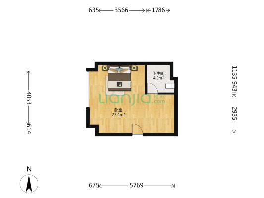 朗诗萃樾 1室0厅1卫 49平方