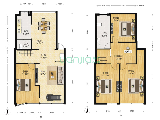 金盾住宅小区 5室2厅2卫 153平方