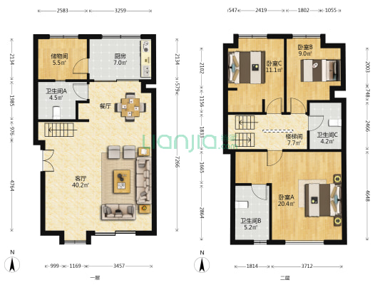 汤臣豪庭 3室1厅3卫 155平方