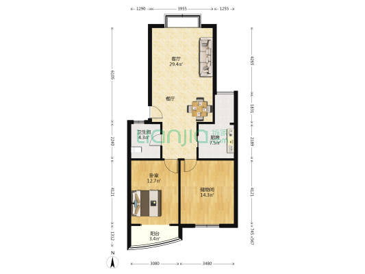 鑫诚花园五期 1室1厅1卫 86平方