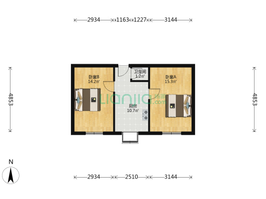 长平里 2室0厅1卫 52平方
