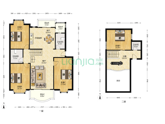 京都苑 4室2厅3卫 162平方