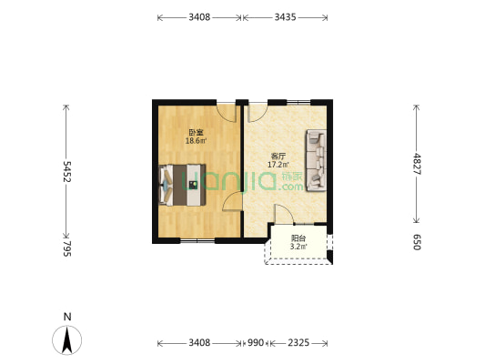 湖南省教育厅西院宿舍 1室1厅0卫 59平方
