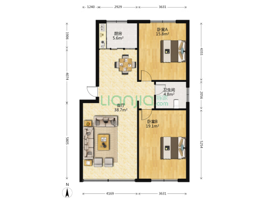 工行家属院 2室1厅1卫 100平方