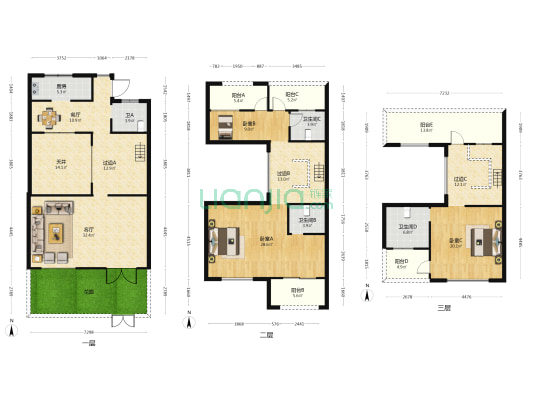 御珑湾三期 3室2厅4卫 210平方