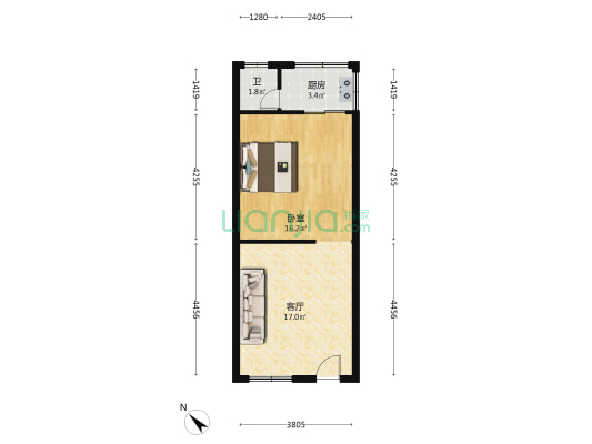 中堂雅苑 1室1厅1卫 54平方