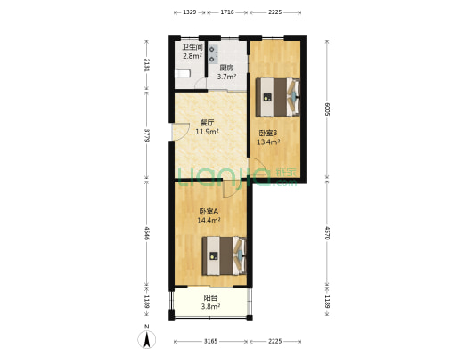 御道街12号 2室1厅1卫 58平方