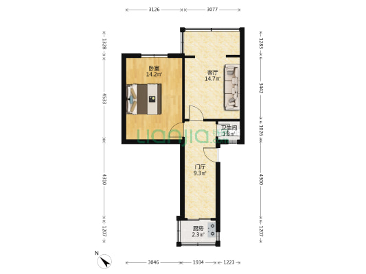 抚琴街北三巷6号 1室1厅1卫 51平方
