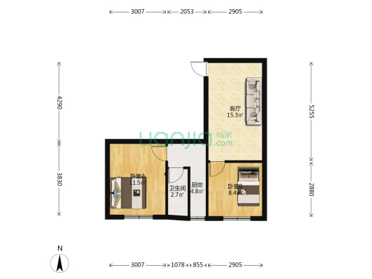 商业前街199号 2室1厅1卫 53平方