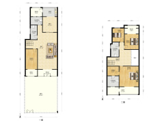 叠拼别墅下叠。共三层，还60平米花园 精装修-涿州香邑溪谷原墅户型图