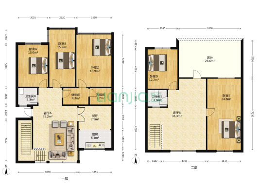 明月京华东区 5室3厅2卫 200平方