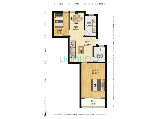 临丰小区 2室2厅1卫 66平方